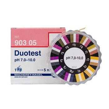 Papel indicador DUOTEST® pH 7,0 - 10,0. Rollo 5m largo y 10mm ancho, MACHEREY-NAGEL®