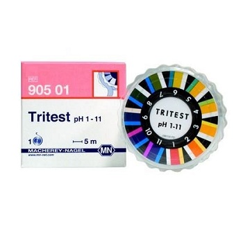 Papel indicador TRITEST pH 1 - 11. Rollo 5m largo y 10mm ancho, MACHEREY-NAGEL®