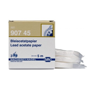 Acetato de plomo, papel (deteccin cualitativa de sulfuro). Envase de recambio, 3 rollos, MACHEREY-NAGEL®