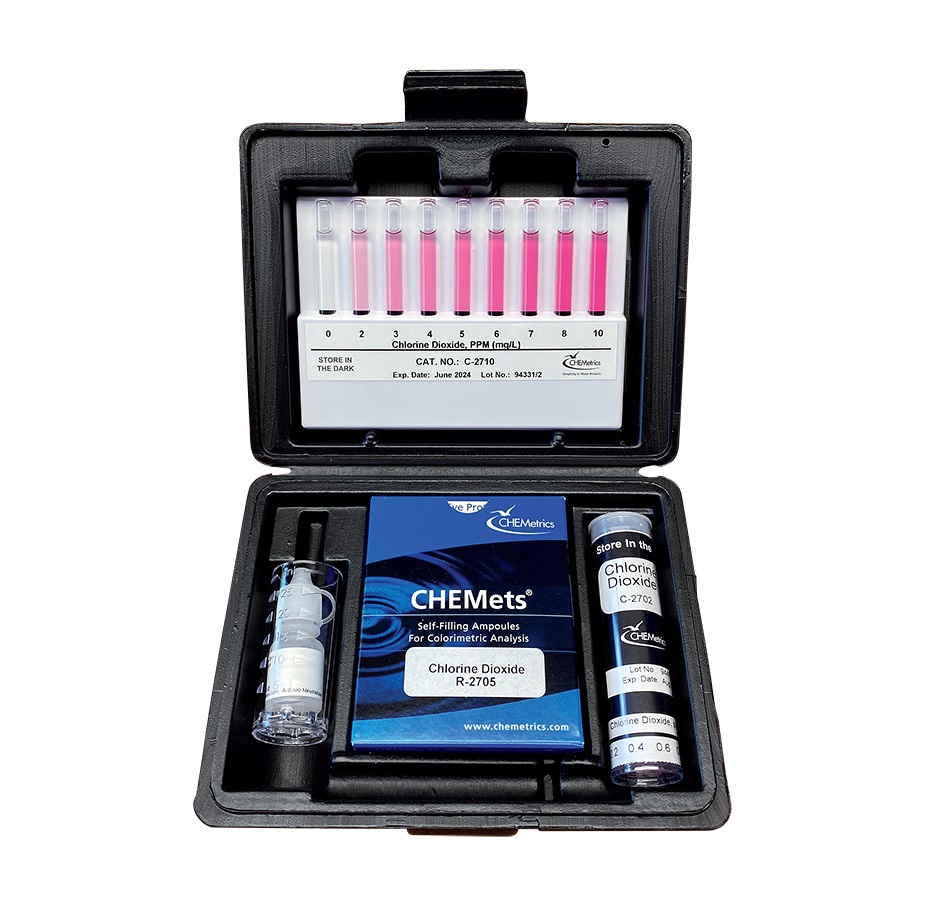 Cloro Dixido, 0-2/2-10 ppm.Tipo: CHEMets. Kit rpido p/ colorimetra visual, 30 tests, CHEMETRICS®