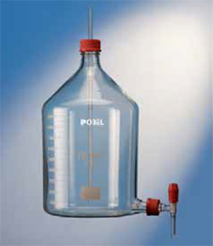 Frasco Mariotte, vidrio POBEL®, c/ llave inferior de PTFE aguja