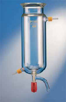 Reactor cilndrico, fondo redondo, c/ llave y camisa termosttica, vidrio POBEL®