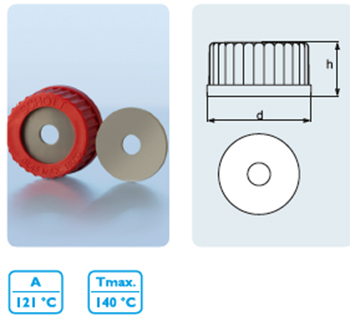 Tapn de rosca GL45, p/ sondas / electrodos pH, plastico PBT, DURAN®