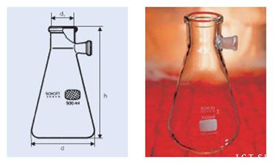 Frasco para filtrar forma Erlenmeyer resist. vaco