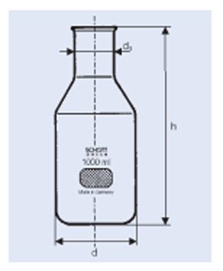 Frasco para cultivos con reborde, vidrio SCHOTT