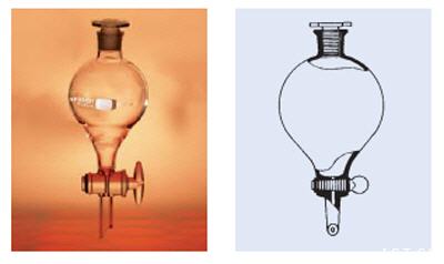 Embudo de decantacin, vidrio SCHOTT f/ esfrica