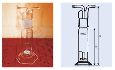 Frasco lavador de gases, c/ placa filtrante SCHOTT