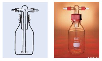 Frasco lavador de gases Drechsel, vidrio SCHOTT 1