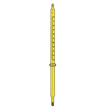 Termmetro de varilla, lquido mercurio, fondo amarillo, con anillo de suspensin, J.P. SELECTA®