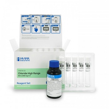 Cloruros, cubetas tests predosificadas, Rango: alto (80 a 1000 mg/L), 25 viales, HANNA INSTRUMENTS®