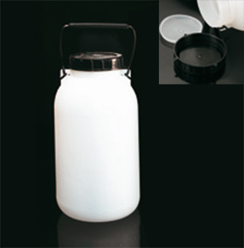Bidn cilndrico, boca ancha, HDPE, de almacenamiento, c/ tapa obturador y agujeros para precintar, plstico, DELTALAB