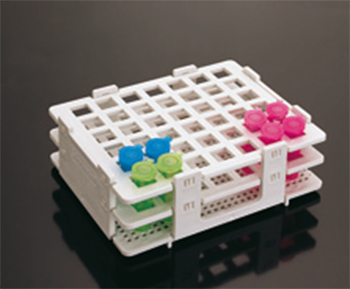 Gradilla rectangular para microtubos 1.5 mL, plstico PP, plegable, DELTALAB