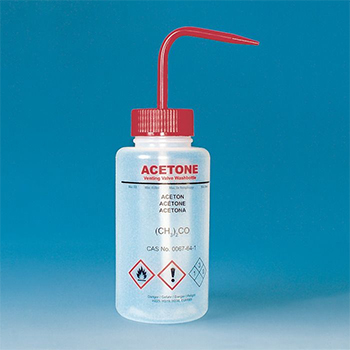 Frasco lavador para etanol, LDPE, boca ancha, c/ vlvula de seguridad, plstico BRAND®