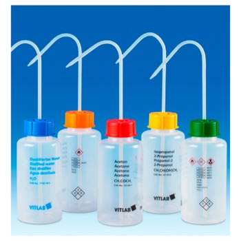 Frasco lavador de seguridad VITsafe&trade;, boca ancha, PP, VITLAB�