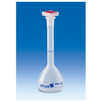 Matraz aforado clase B, PP, VITLAB� c/ tap�n PP esmerilado NS