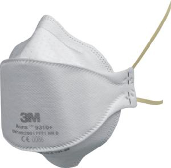 Mascarilla autofiltrante para partculas (Norma EN149:2001), plegada, serie Aura™ 9300+, 3M®