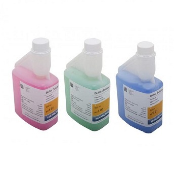 Soluciones tampn pH Duracal™ 4.01, 7.00 y 9.21, c/ certificado calibracin ENAC, 500 mL, c/ doble tapn / vaso calibracin, HAMILTON®