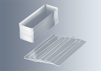 Portaobjetos c/bordes esmerilados a 90° y esquinas esmeriladas a 45°, vidrio sdico-clcico de la tercera clase hidroltica, MARIENFELD SUPERIOR®
