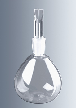 Picnmetro Gay-Lussac, vidrio borosilicato 3.3, MARIENFELD SUPERIOR®, c/tapn de vidrio esmerilado, forma de pera