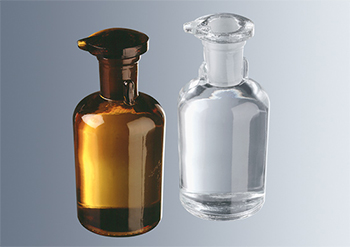 Frasco cuentagotas, vidrio, MARIENFELD SUPERIOR®, hombros redondos, c/tapn plano de vidrio