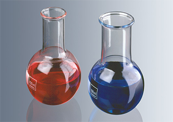 Matraz de ebullicin, fondo plano, boca estrecha, vidrio borosilicato 3.3, MARIENFELD SUPERIOR®, DIN ISO 1773