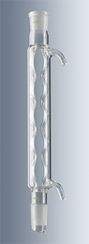Refrigerante de bolas Allihn,vidrio borosilicato Duran™, MARIENFELD SUPERIOR®, c/2 esmerilados normalizados, c/5 bulbos, c/oliva de vidrio, DIN 12581
