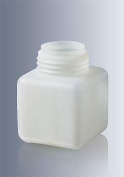 Frasco cuadrado, rosca DIN, PE-LD, MARIENFELD SUPERIOR®, cuello ancho, s/tapa