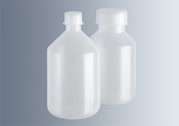 Frasco cilndrico, boca estrecha, PP, MARIENFELD SUPERIOR®, hombros cnicos, c/rosca DIN y tapa roscada, autoclavable