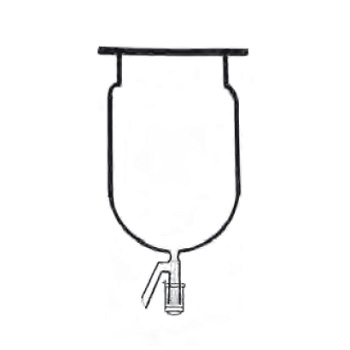 Matraz reactor cilndrico, fondo redondo, Capacidad=6000 mL, d.boca=100 mm, c/ llave PTFE d.paso=20 mm, junta plana FG, vidrio, BOROGLASS®
