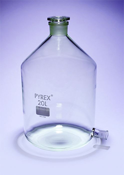 Frasco aspirador, c/ toma lateral de vidrio esmerilado y tapn de vidrio, vidrio borosilicato, PYREX®