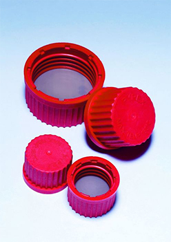 Tapn de rosca, PET, PYREX®, c/ disco de sellado de PTFE