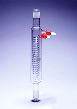 Refrigerante serpentn, encamisado, Quickfit™, c/ unin y cono esmerilado, vidrio borosilicato, PYREX®, cumple DIN 12593