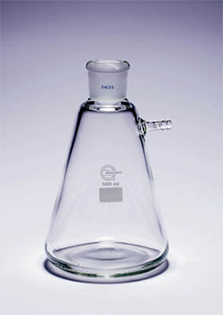 Matraz para filtracin, Bchner, Quickfit™, boca esmerilada, c/ brazo lateral, vidrio borosilicato, PYREX®, ISO 6556