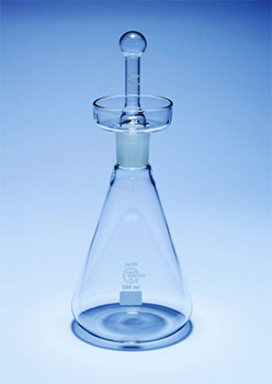 Matraz para ndice de yodo, Quickfit™, vidrio borosilicato, PYREX®, BS 2735