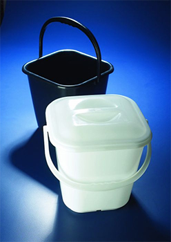 Cubo de plstico, HDPE, cuadrado, ALZON®, c/ asa, graduado