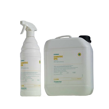 Alcohol estril 70% c/ agua desionizada WFI 30% (agua para inyectables) c/ baja concentracin de endotoxinas, 70/30 v/v de alcohol estril sin esporas, alcohol isopropilo / etanol desnaturalizado, mezclado c/ agua desionizada WFI, 1000 mL, caja de 6 Unid, CONTEC®