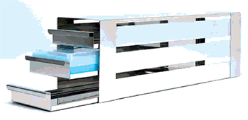 Rack de bandejas extrables, c/ tirador en forma de 