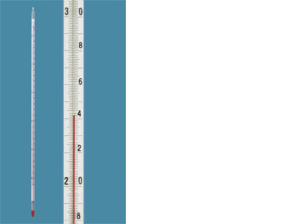 Term�metro escala opal de precisi�n seg�n DIN 12778, escala cerrada, inmersi�n total, con y sin certificado, AMARELL&reg;