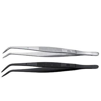Pinza de diseccin curvada c/ punta fina, calidad superior, acero inox, RSG SOLINGEN®