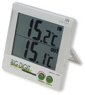 Termmetro de pared digital, c/ temperaturas interior y exterior BIG DIGIT c/ sonda